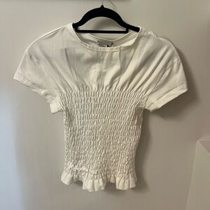 Princess Polly White Ruched Short Sleeve Top